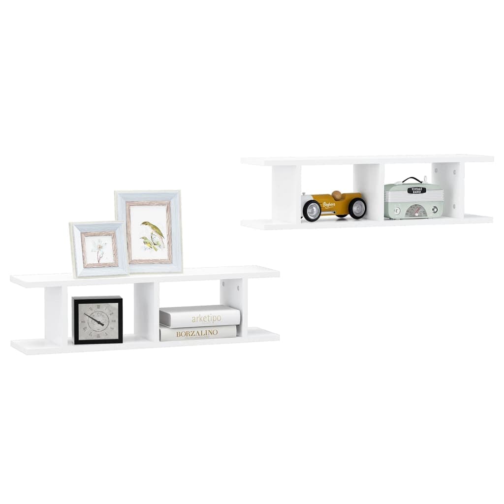 Set di 2 mensole a muro 75 cm in materiale a base di legno