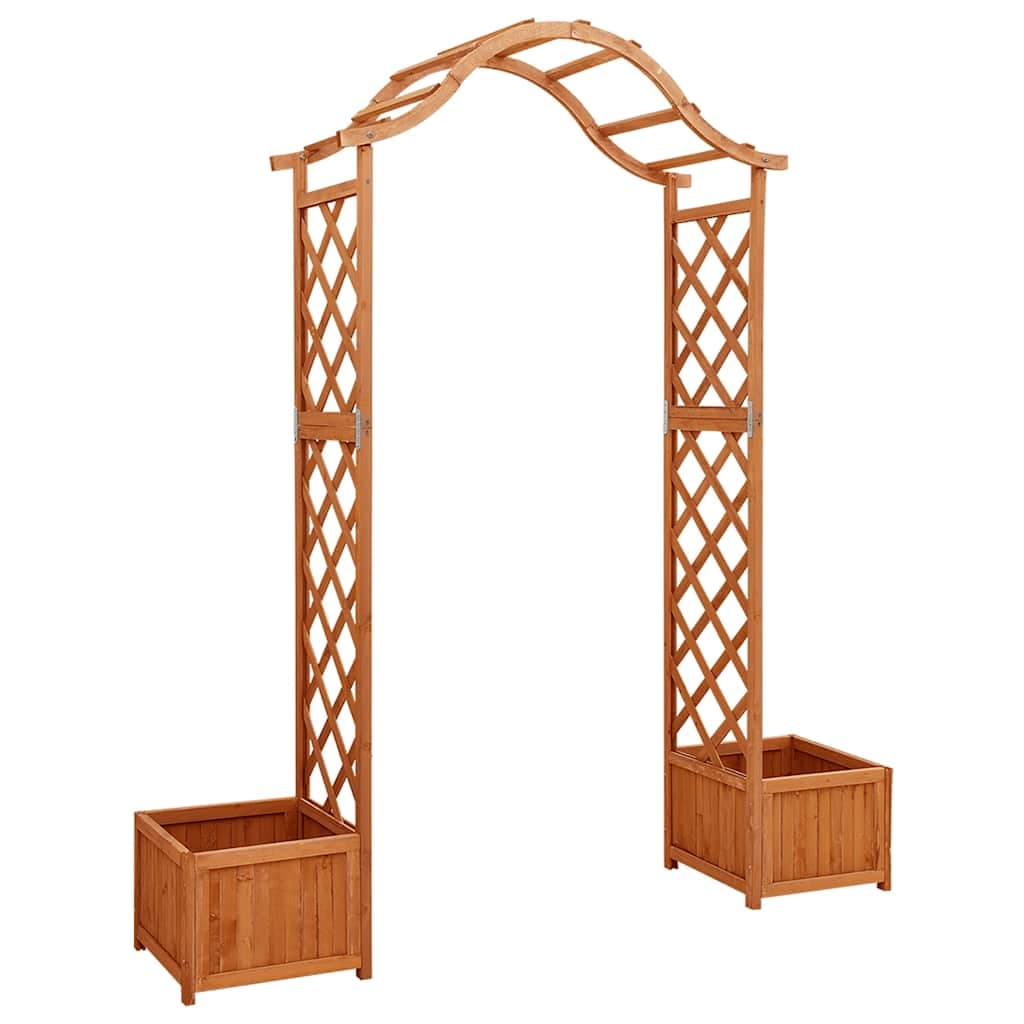 Pergola aus Massivholz mit Blumenkasten