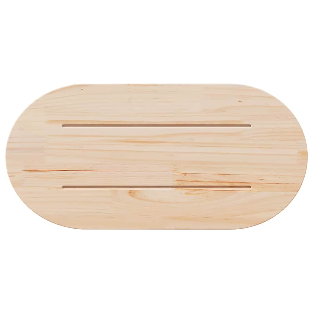 Ovale Tischplatte massives Kiefernholz 60x30x2,5 cm