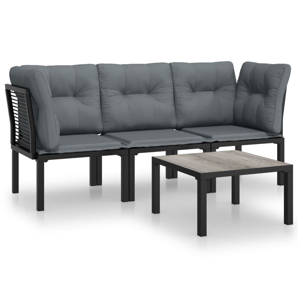 4-teiliges Garten-Lounge-Set aus Polyrattan