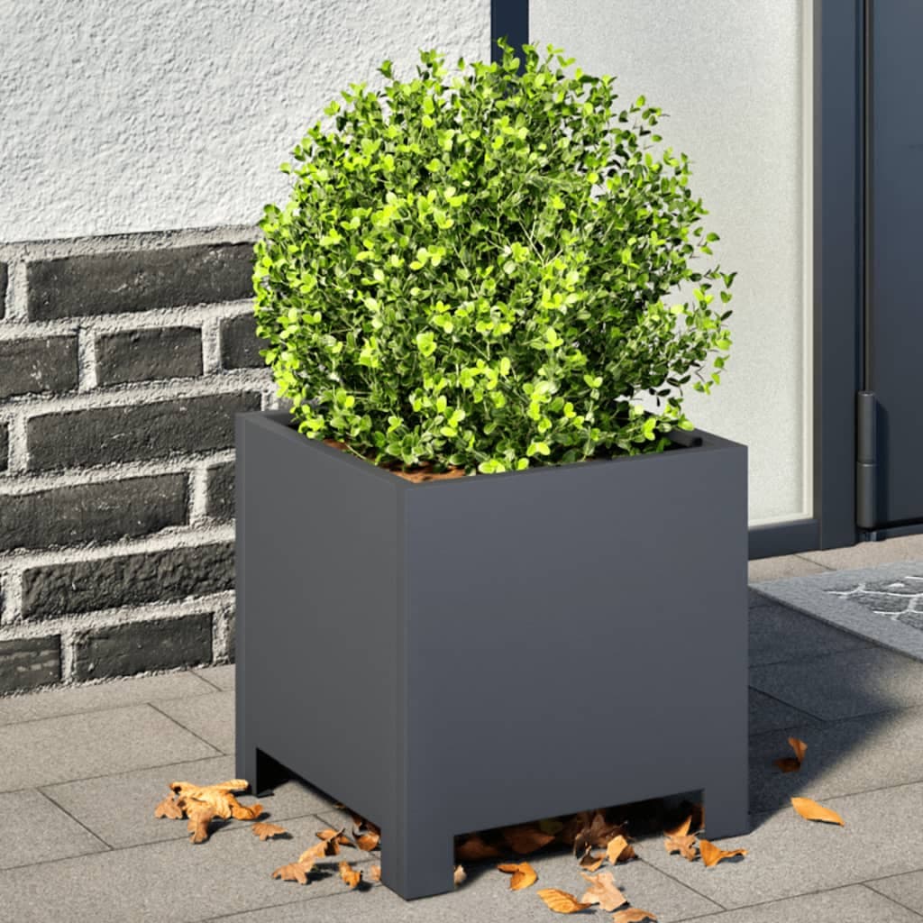 Set di 2 fioriere antracite 30x30x30 cm