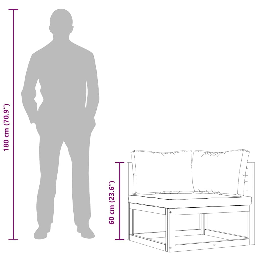 Modulares Ecksofa, 2 Teile, mit Polstern