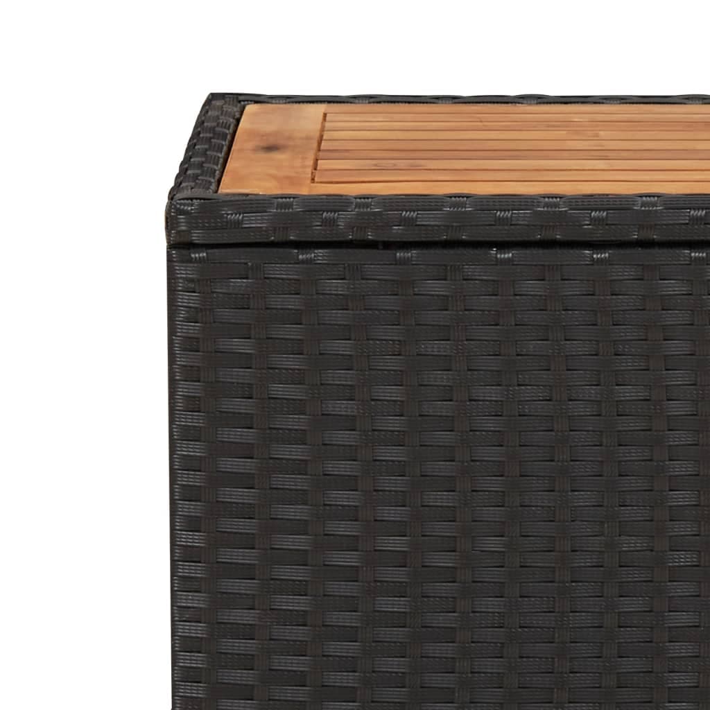 Beistelltisch Holzplatte Polyrattan Akazienholz