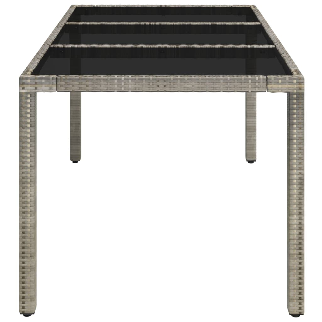 Tavolo da giardino piano in vetro 150 cm polirattan