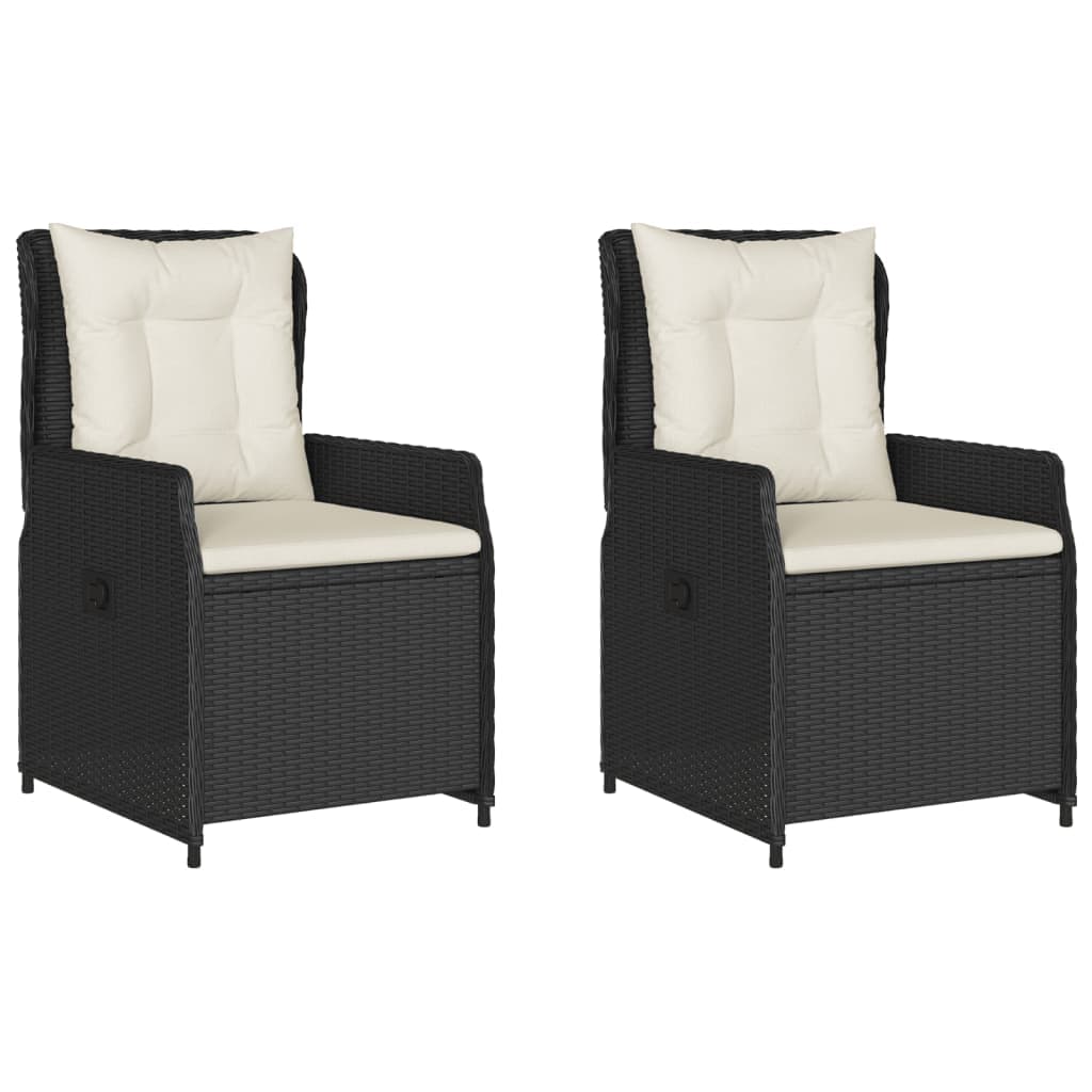Sedie da giardino, set da 2, regolabili, polirattan