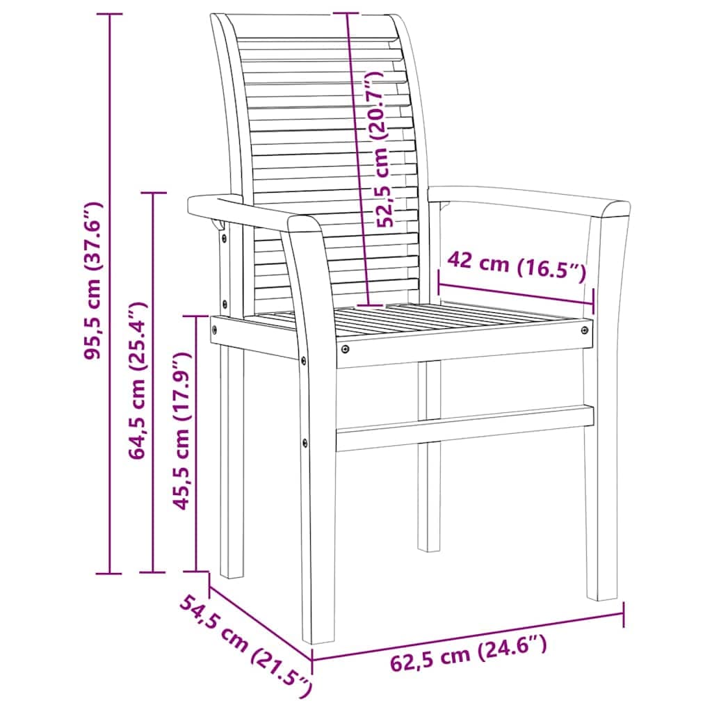 Stapelbarer Gartenhocker 62,5x54,5 cm