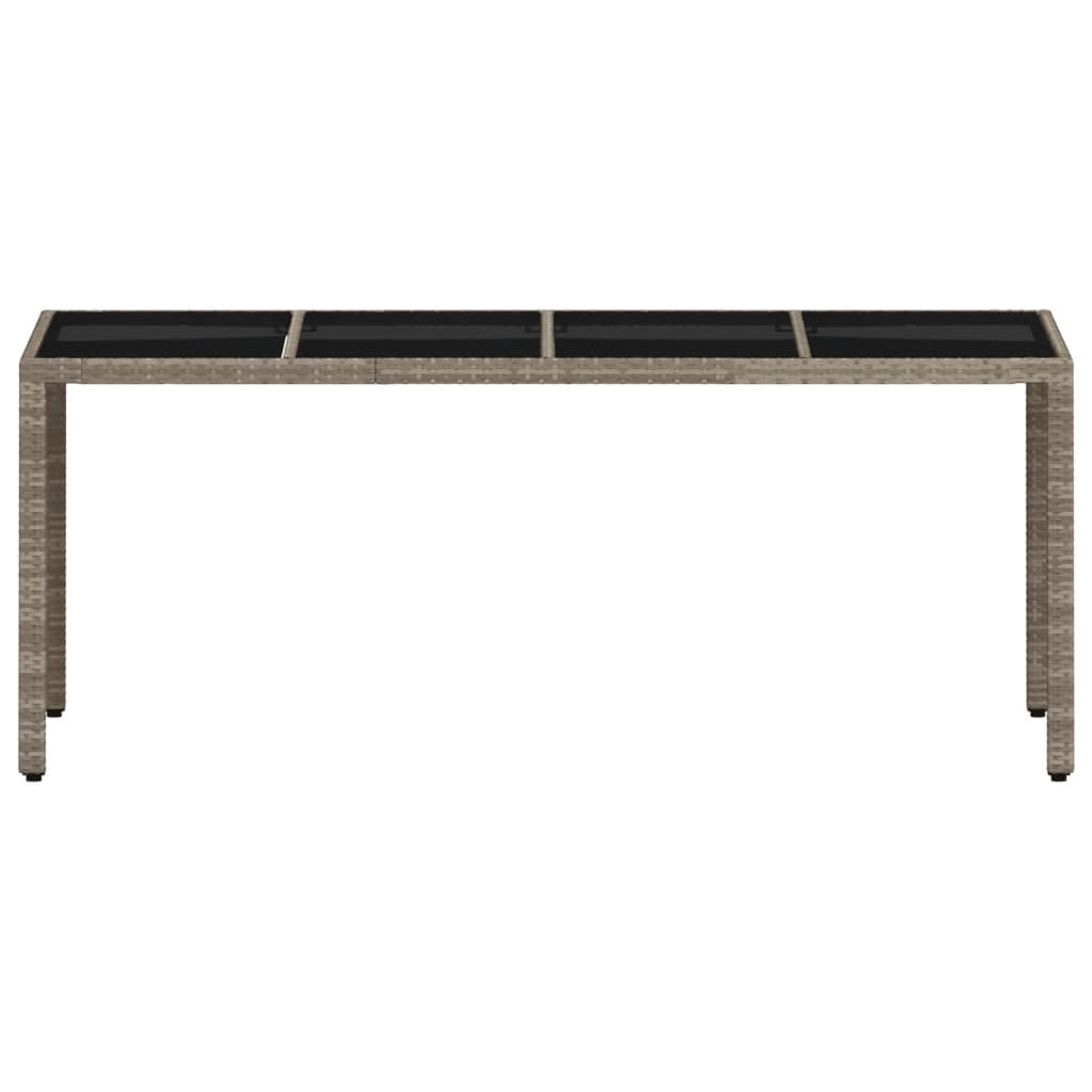 Tavolo da giardino piano in vetro 190 cm polirattan