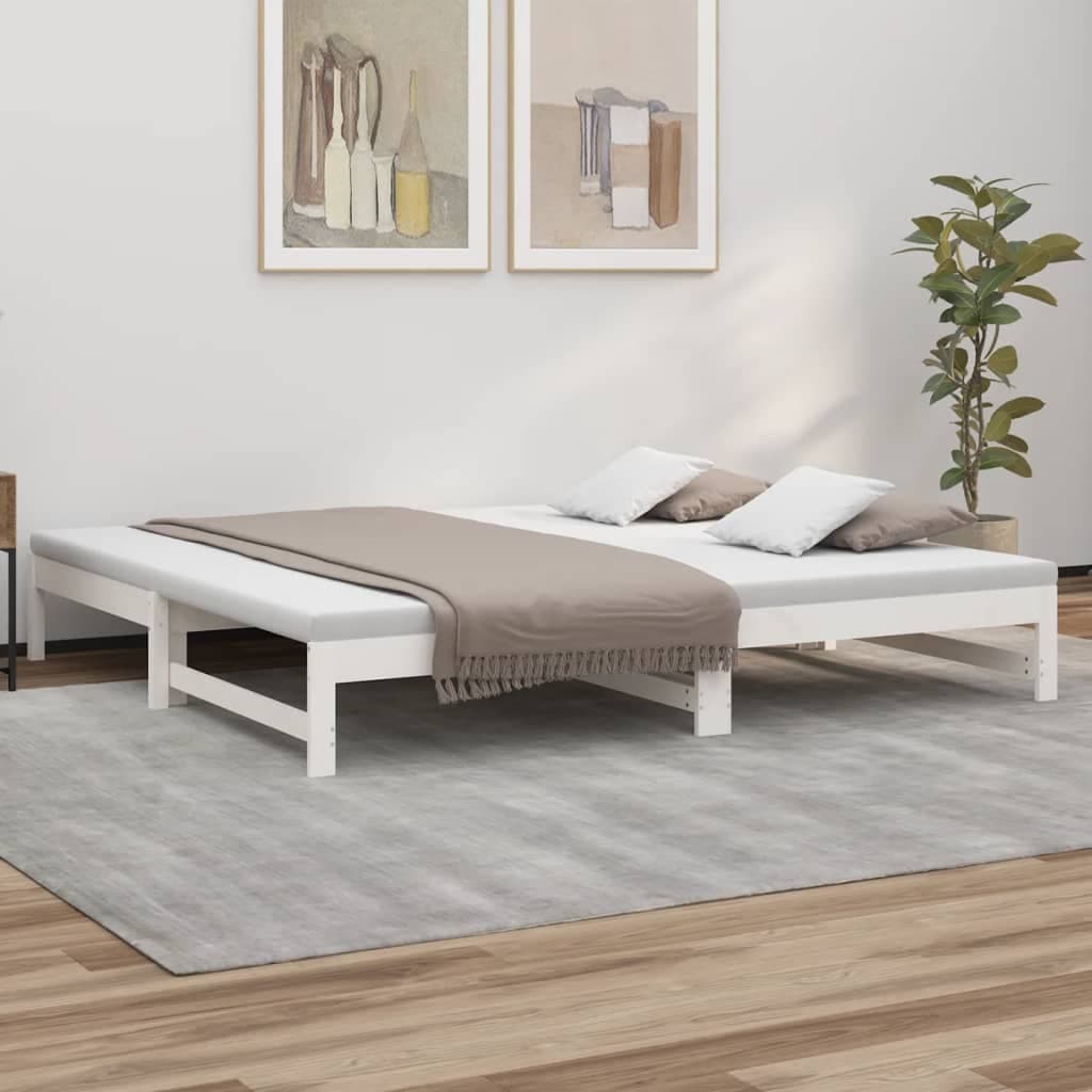Ausziehbares Tagesbett 2x 100x200 cm Massivkiefer