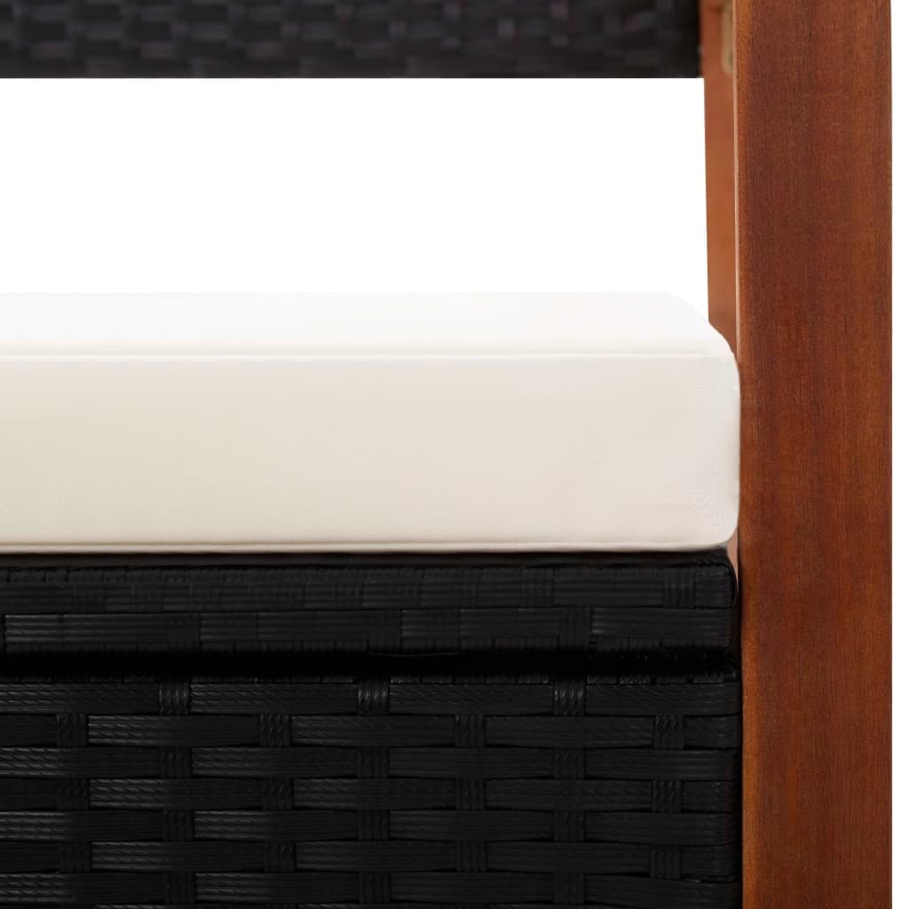 Sitzbank mit Stauraum 115 cm Poly-Rattan