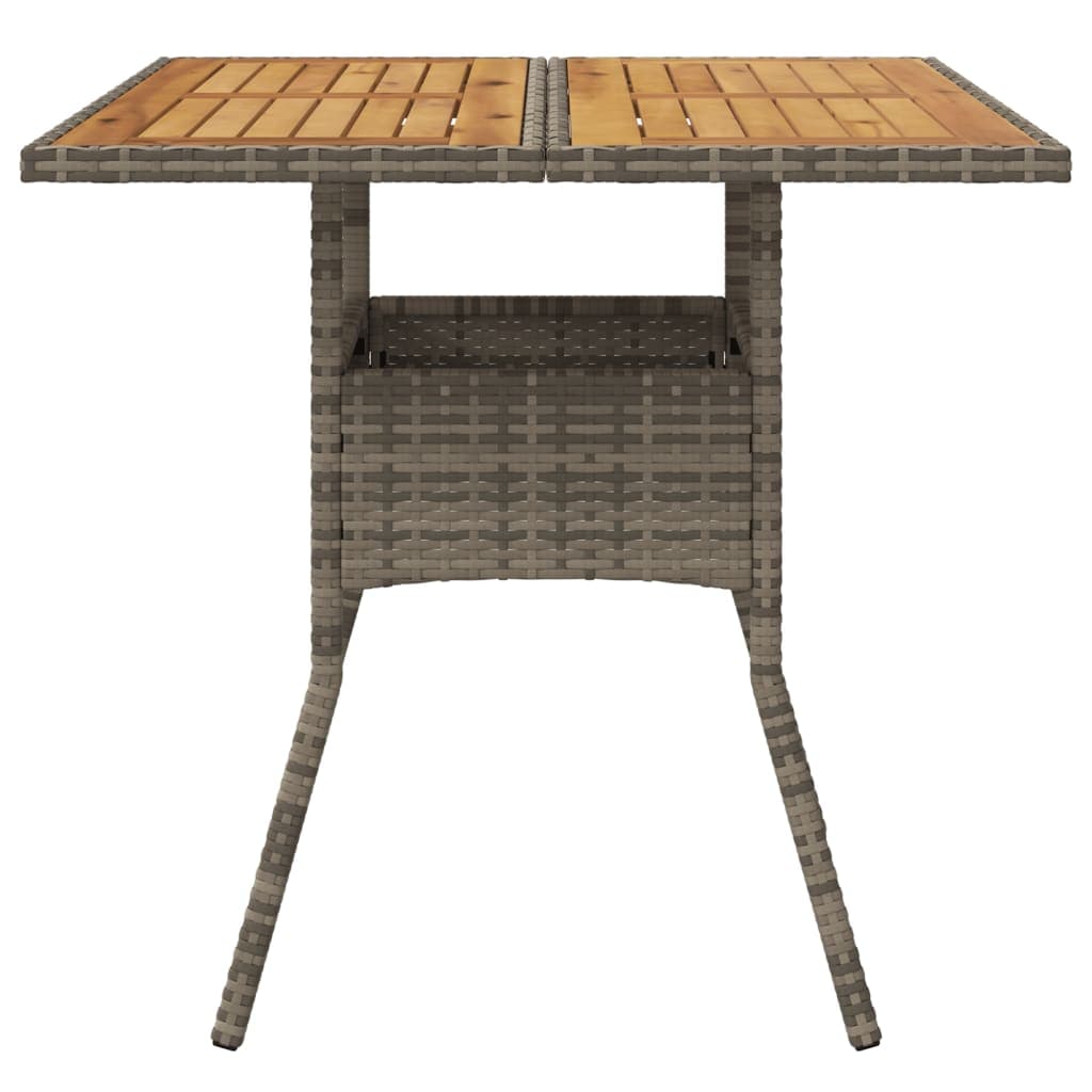Mesa de jardín tablero acacia estructura polirratán