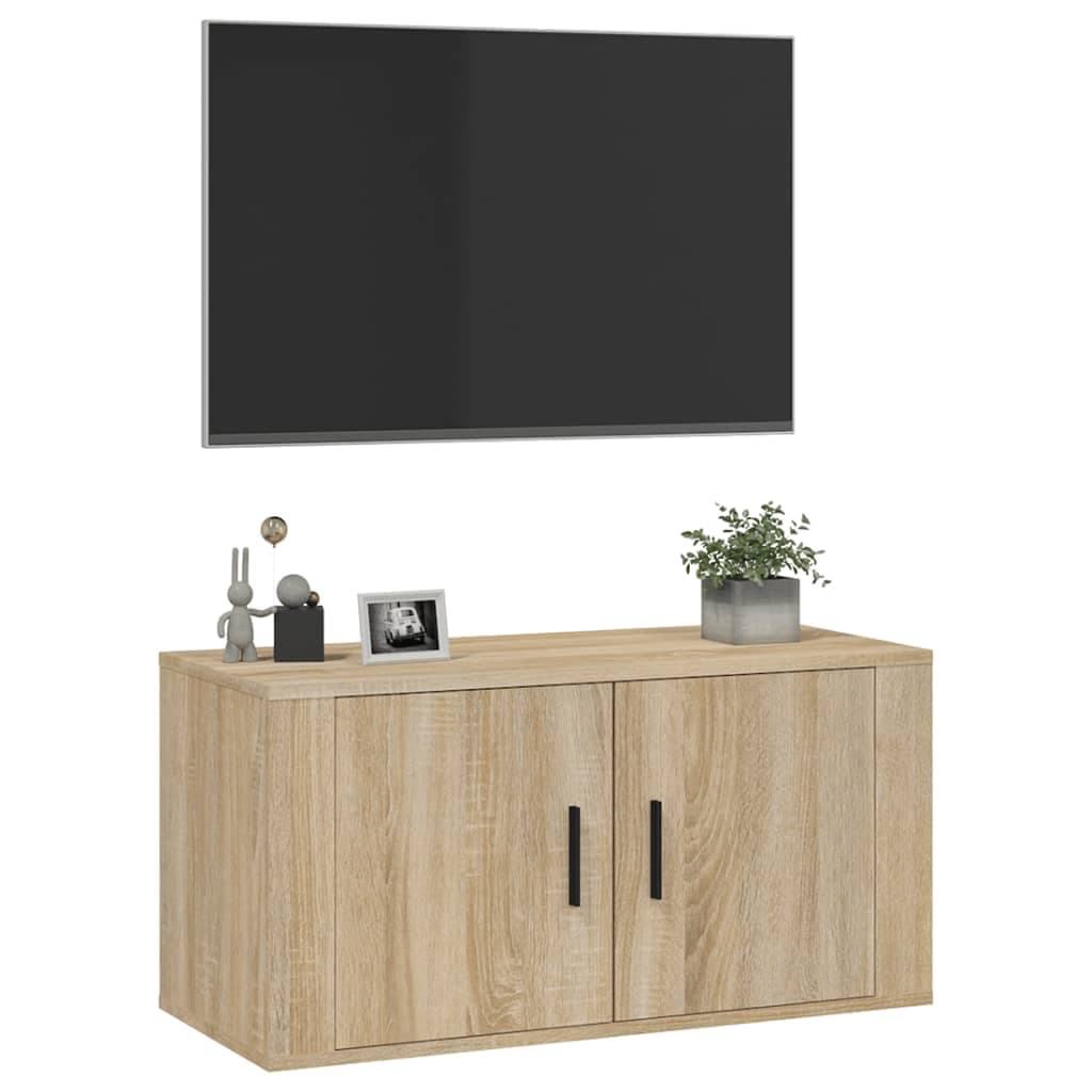 TV-Wandelement Sonoma-Eiche 80x34 und 40x34
