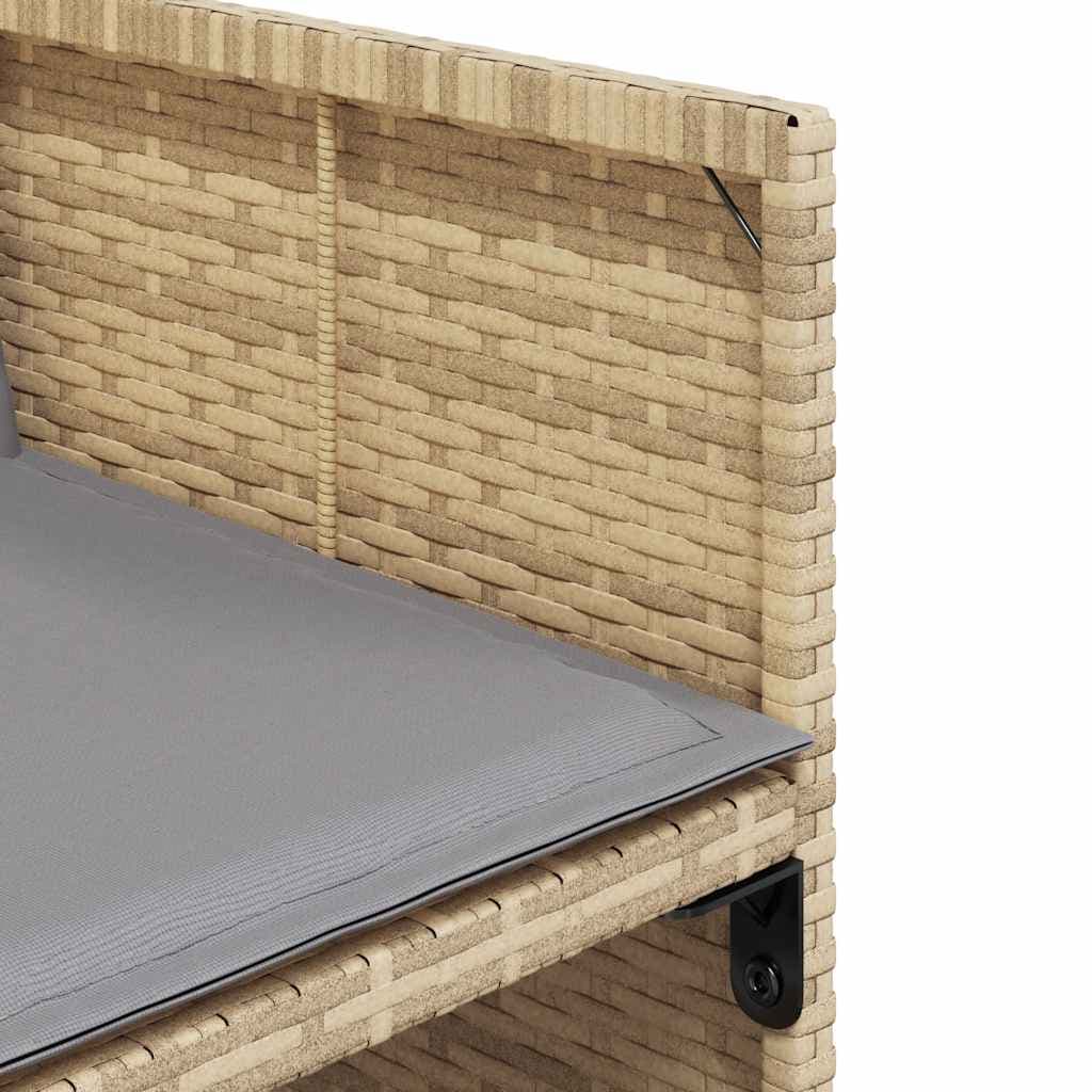 Sedie da giardino con cuscini, set da 4, beige