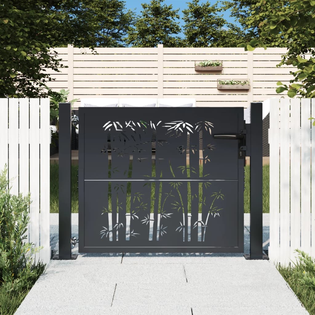 Cancello da giardino antracite dal design moderno