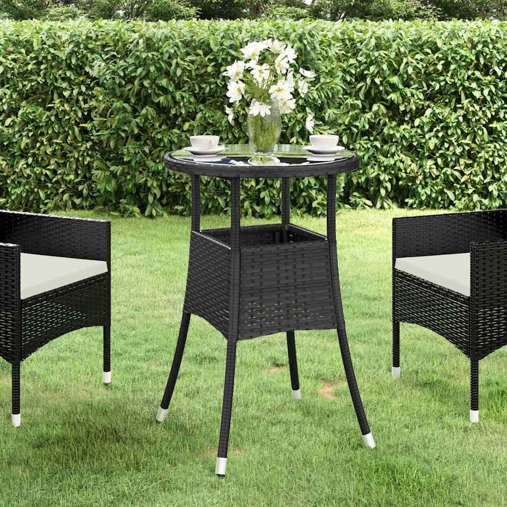 Runder Gartentisch Polyrattan Sicherheitsglas