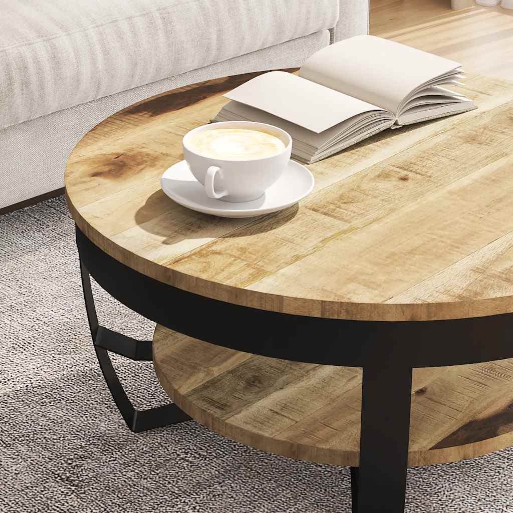Couchtisch Massivholz Mangoholz, rau, 100 cm