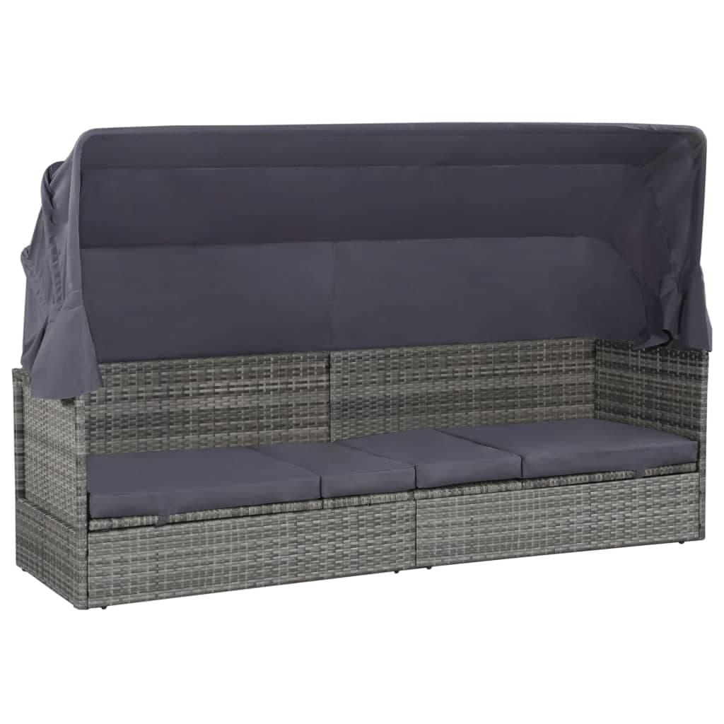 Aiuola rialzata con tettoia 205×62 cm in poli-rattan