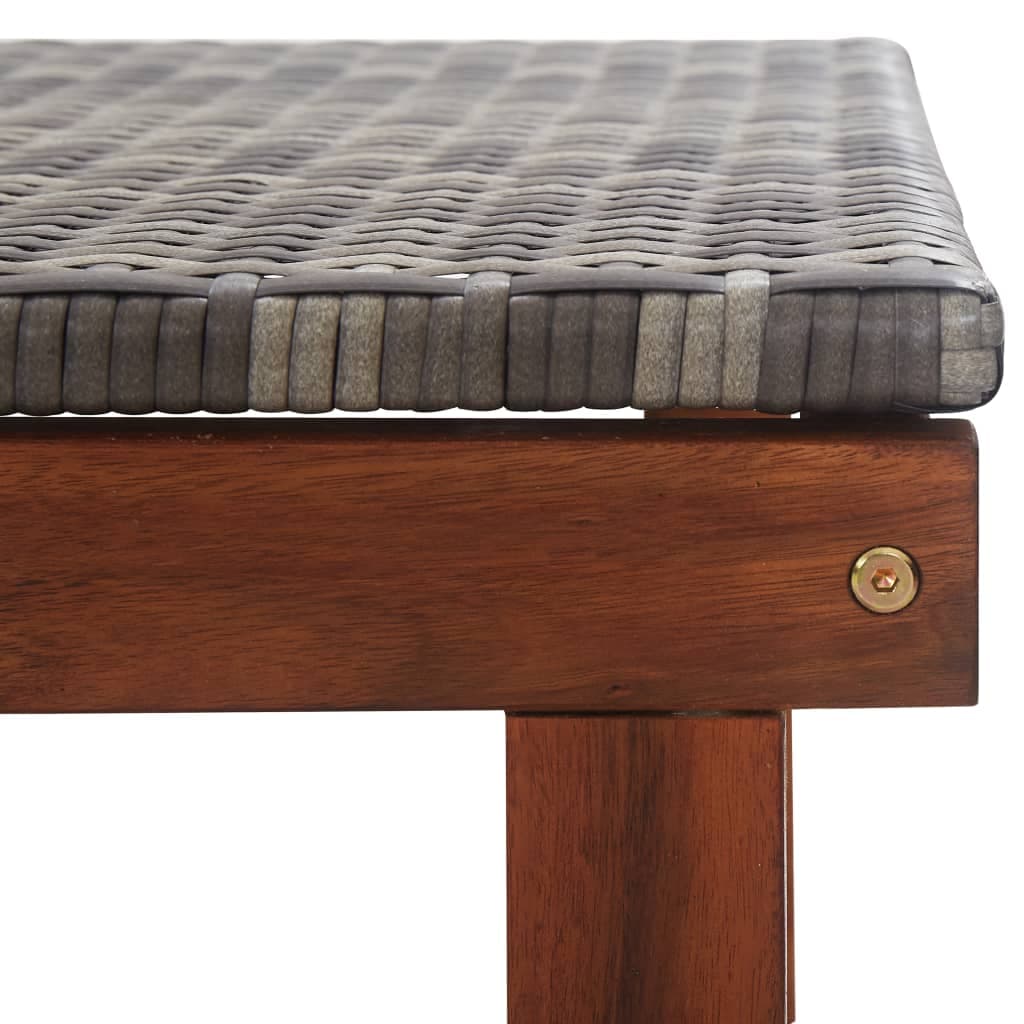 Lettino da sole in rattan sintetico e legno massello di acacia
