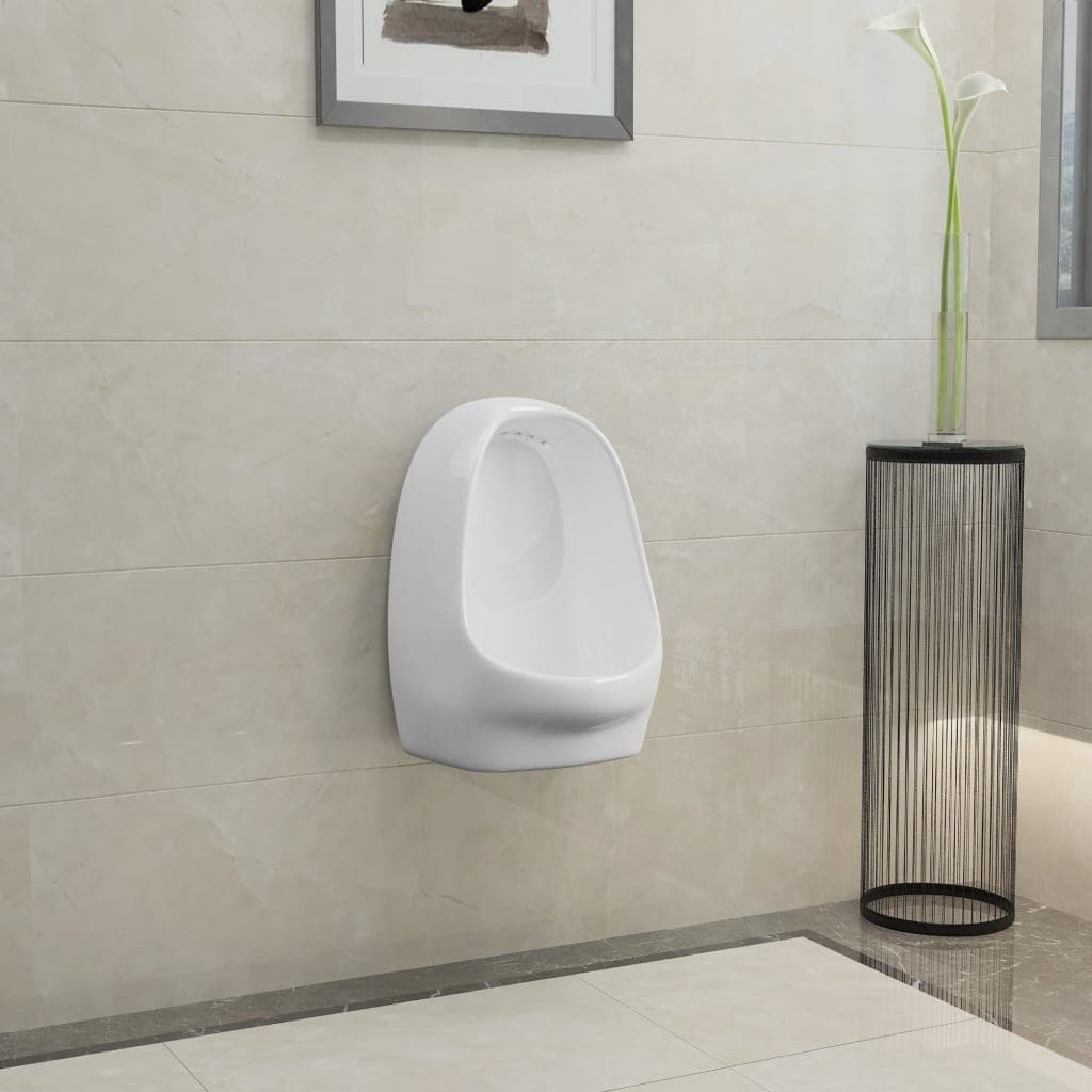 Urinario de pared cerámica con válvula