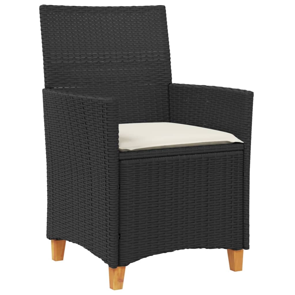 Sedie da giardino con cuscini, set da 2, polirattan