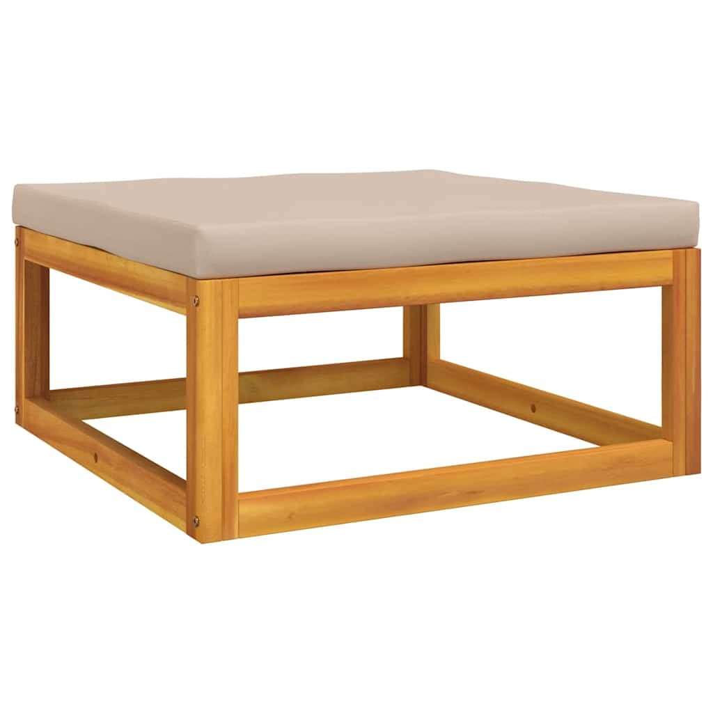 3-teiliges Garten-Lounge-Set Akazienholz mit Polstern