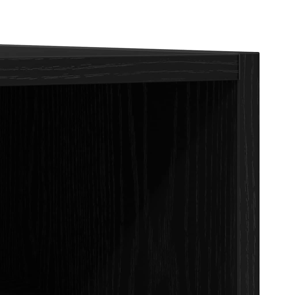 Schallplattenschrank mit Fach, Schwarz-Eiche