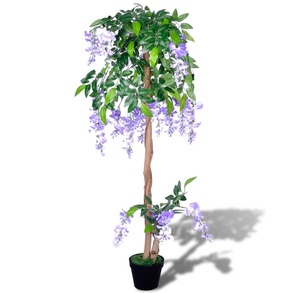 Künstlicher Blauregen mit Topf, 120 cm Deko