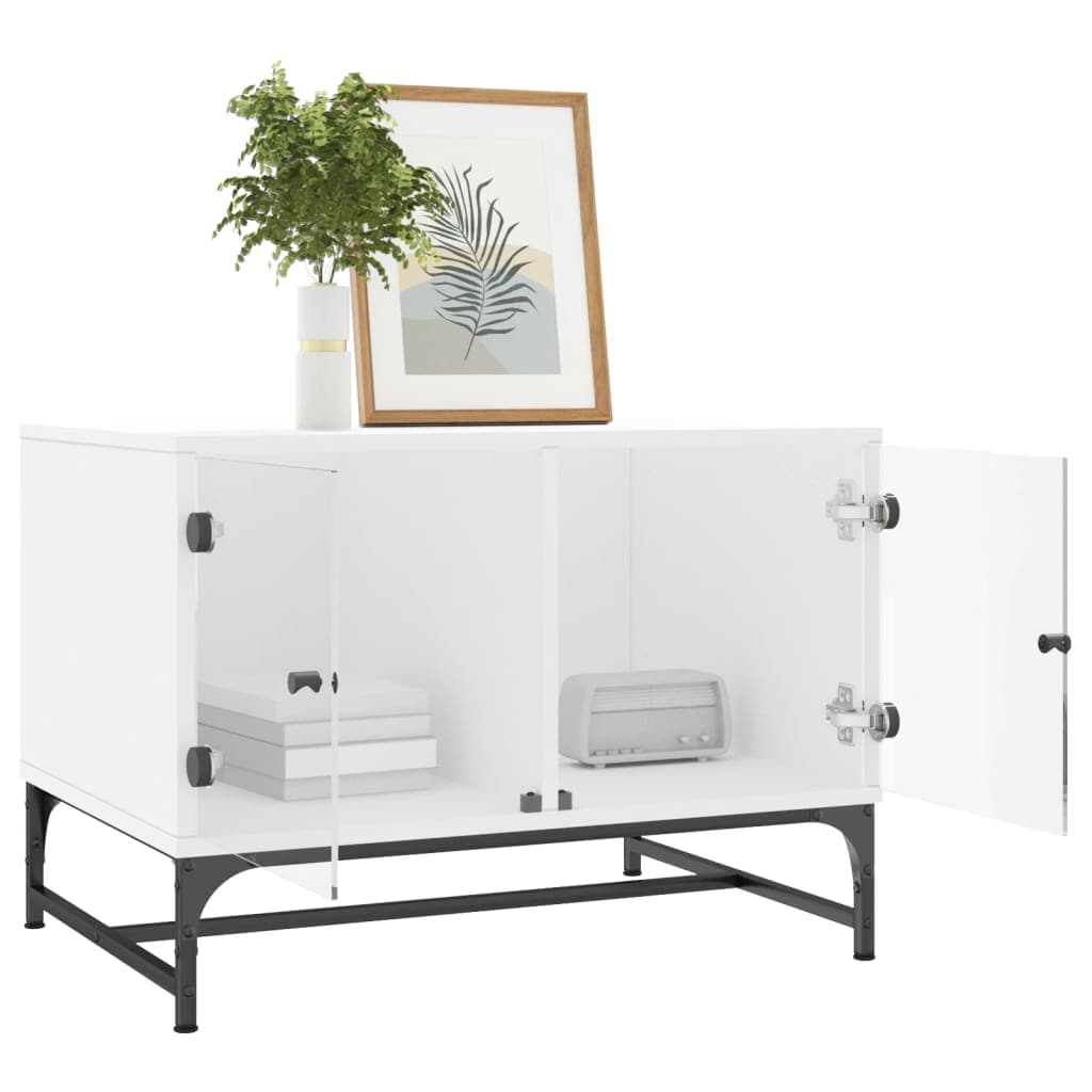 Couchtisch mit Glastüren 68,5 cm