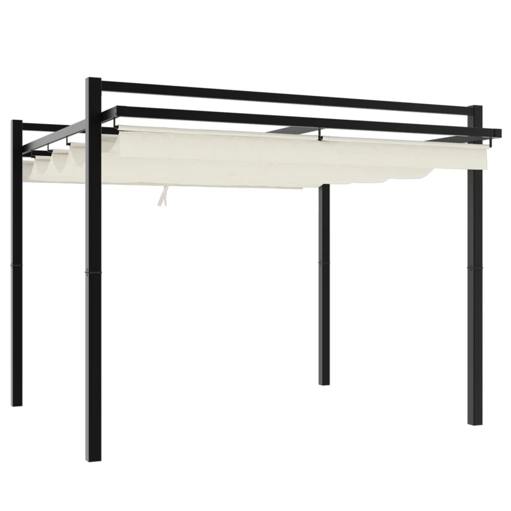 Gazebo da giardino 3x3 m crema con tetto retrattile