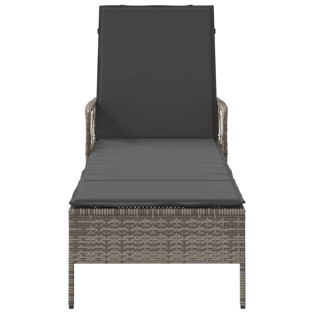 Polyrattan Sonnenliege mit Polster, 157 cm – Garten