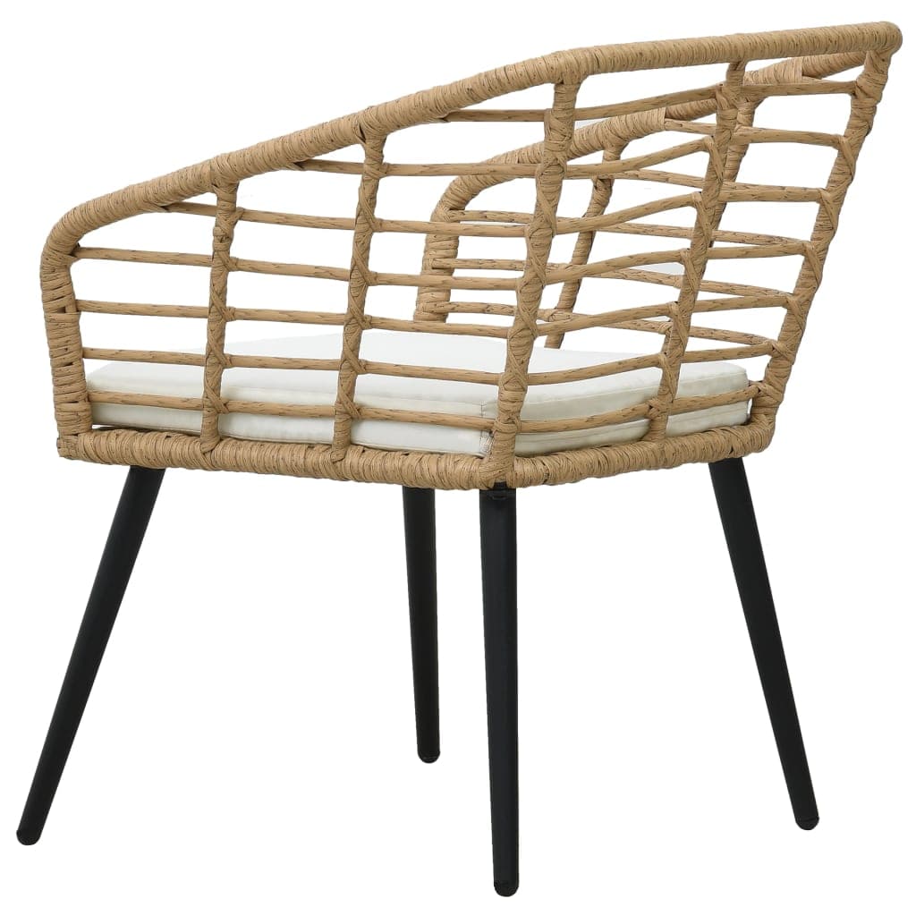 Set di 2 sedie da giardino in polirattan con cuscini