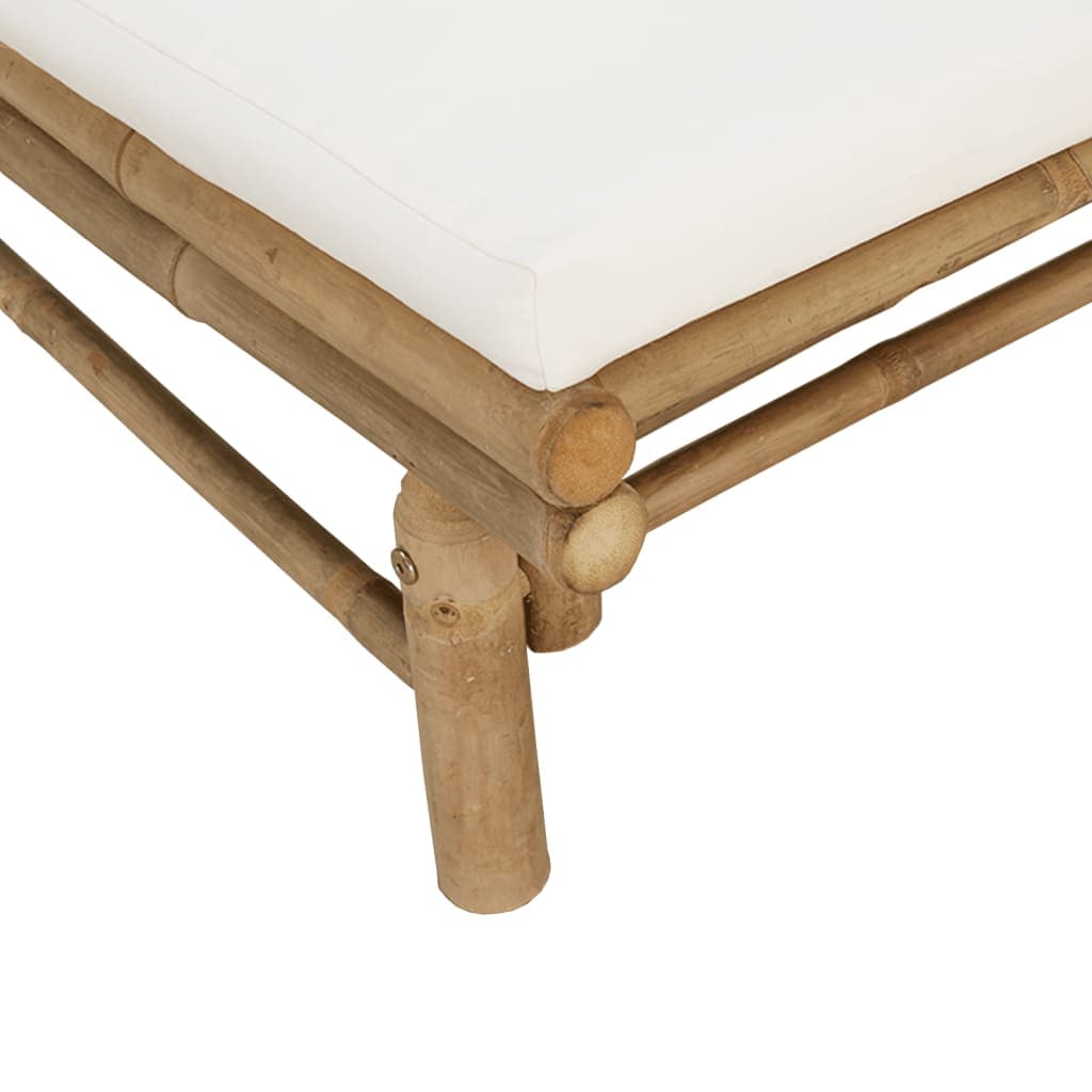 2-teiliges Garten-Lounge-Set mit cremeweißen Polstern