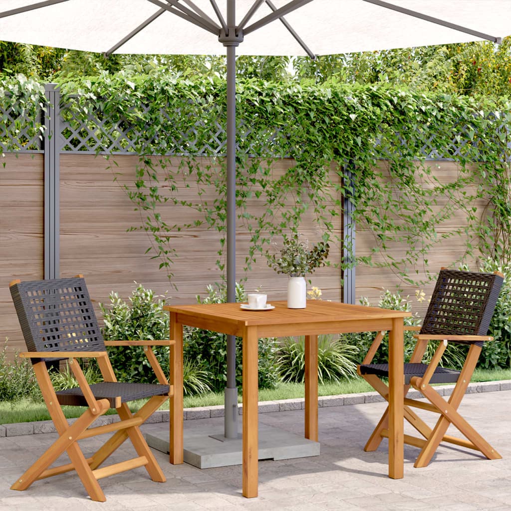 Gartenstühle 2 Stück Akazienholz und Poly
