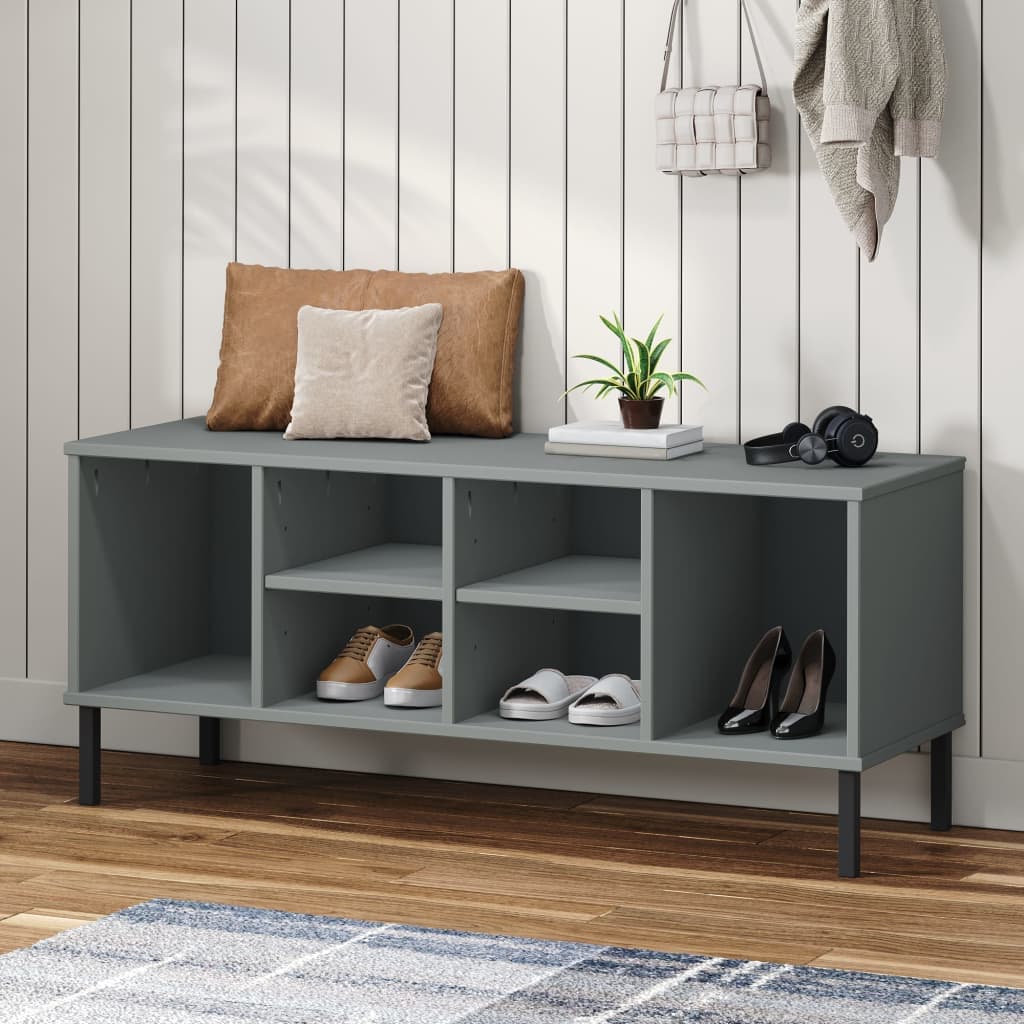 Schuhregal Oslo Metallbeine Massivholz 106 cm