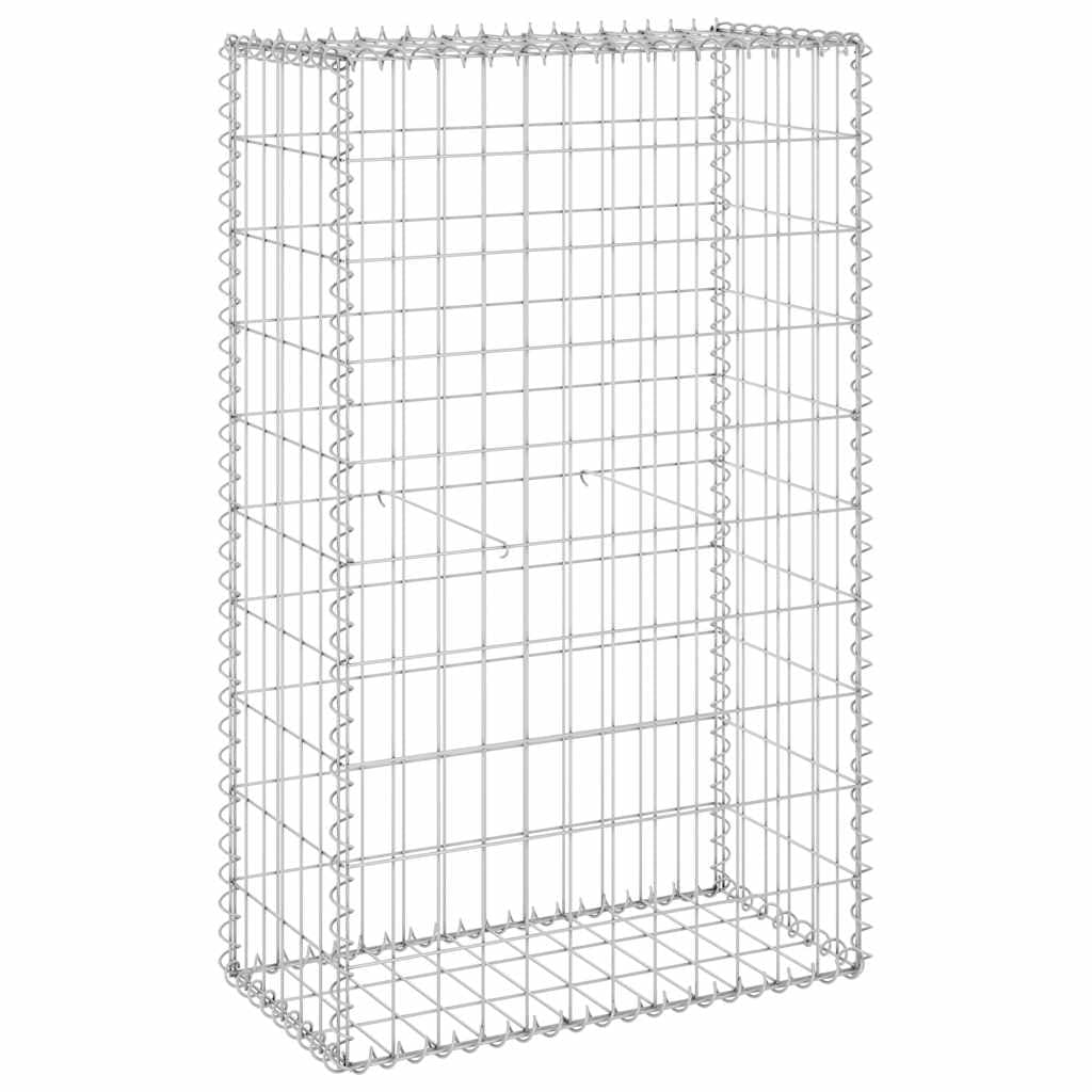 Gabionenwand mit Abdeckung, feuerverzinkt, 60 cm