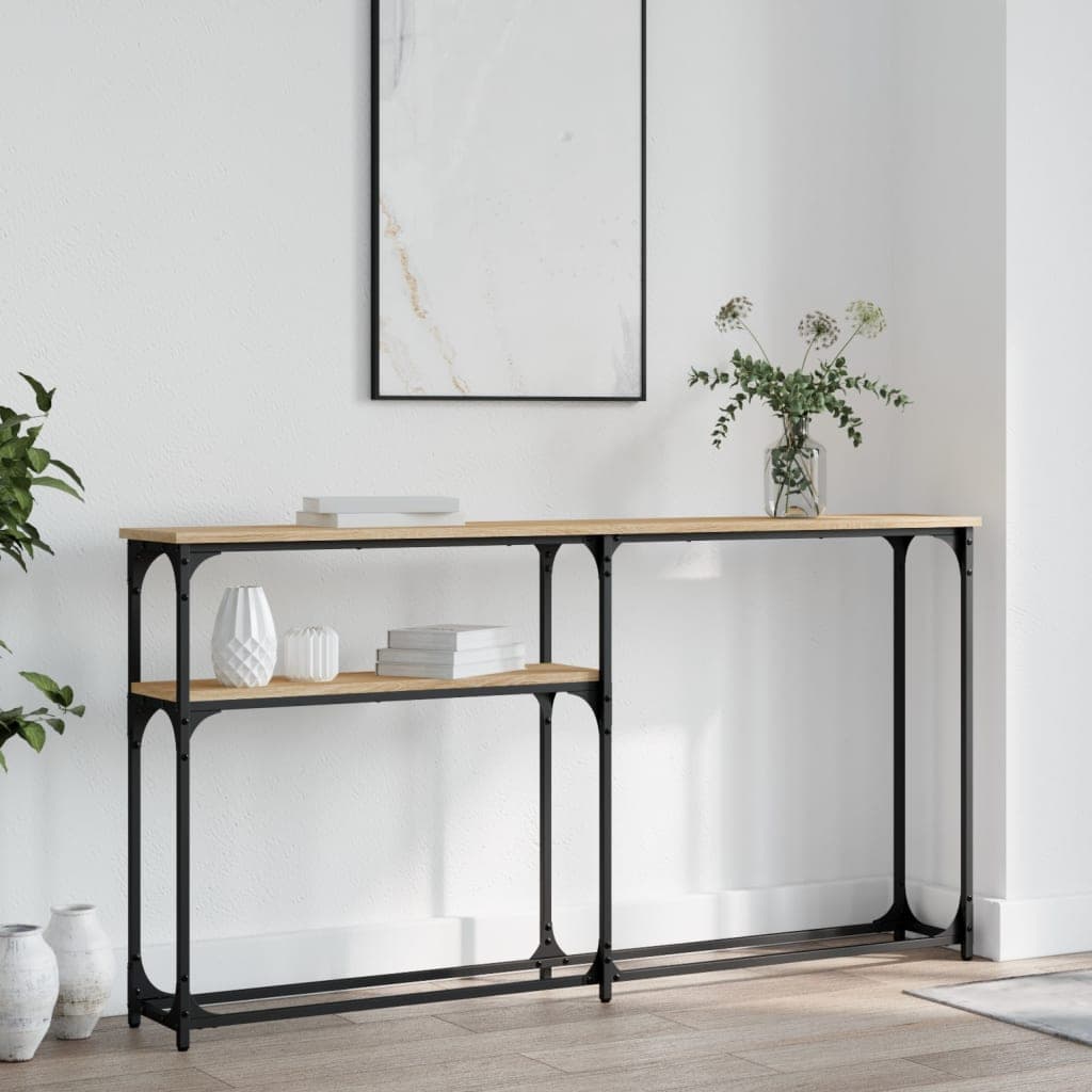 Tavolo console rovere Sonoma 145x22 cm in pannello truciolare