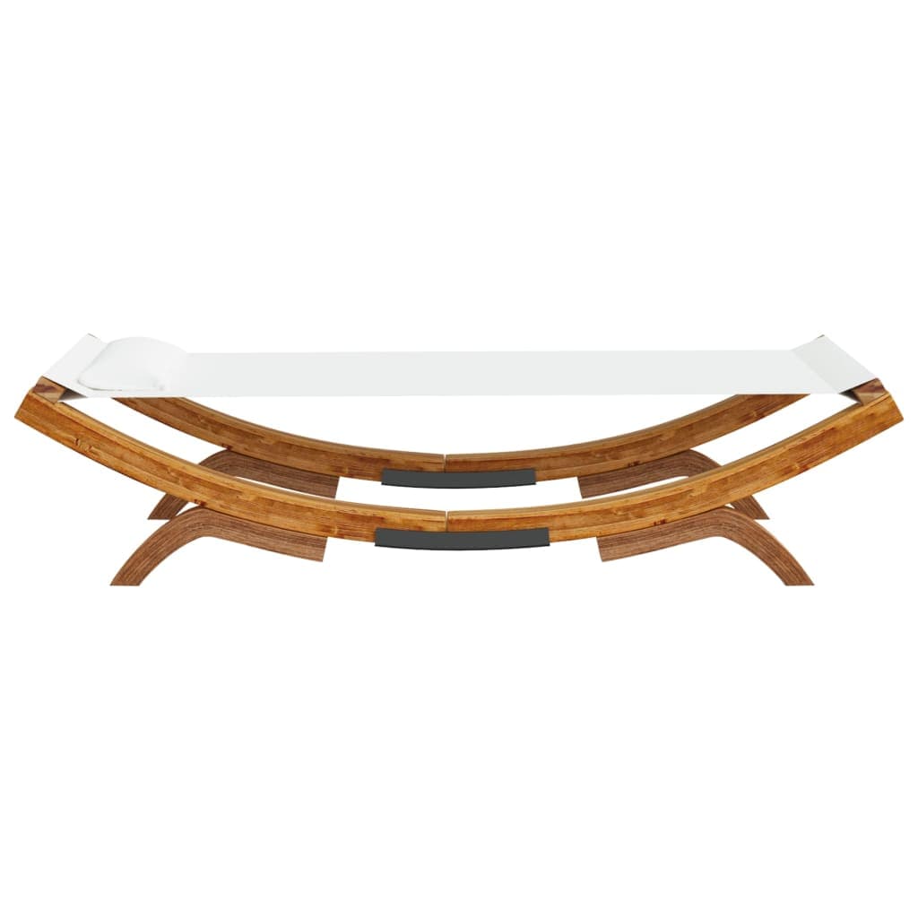 Lettino 100x188 in legno massello, curvo, color crema