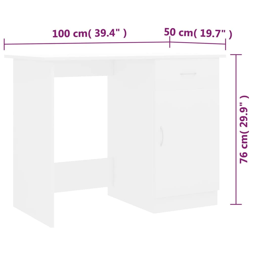 Bureau 100 × 50 × 76 cm en panneau de bois