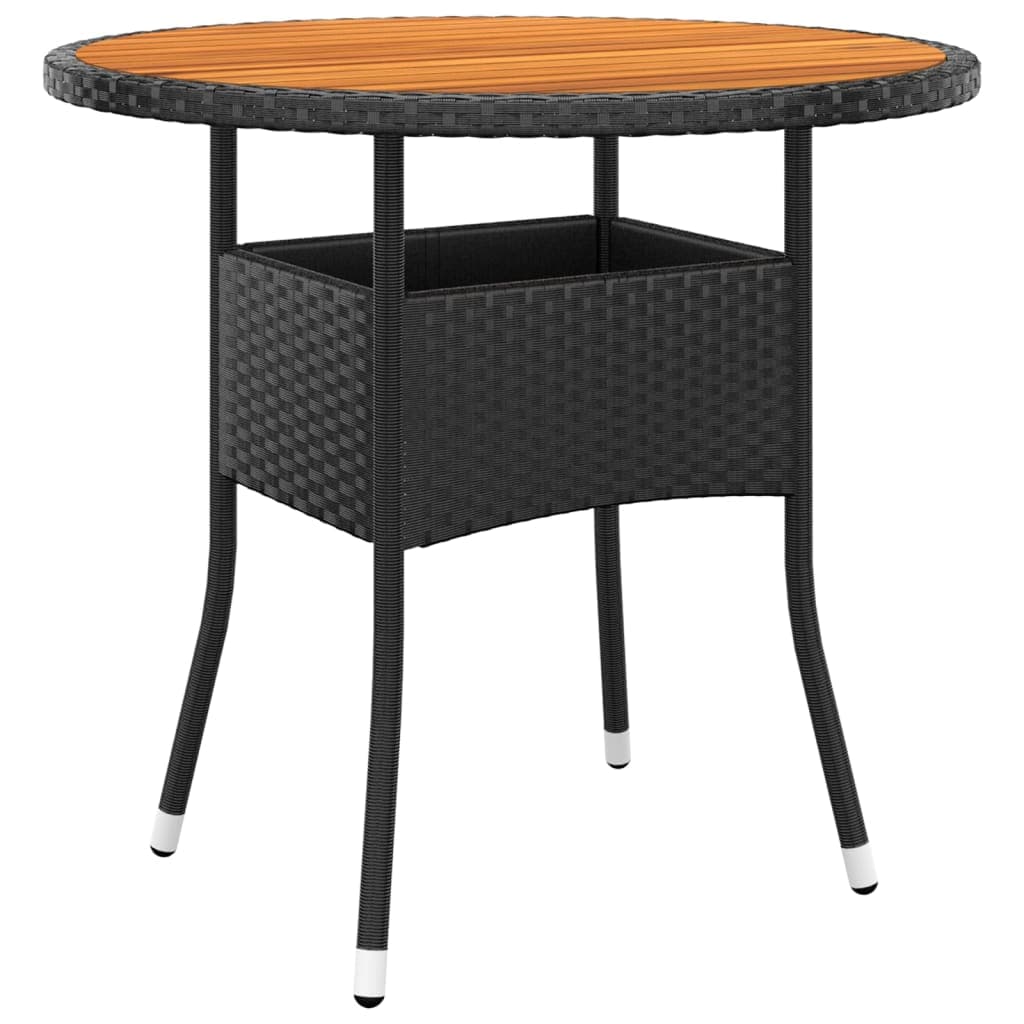 Gartentisch rund Akazienholz Polyrattan