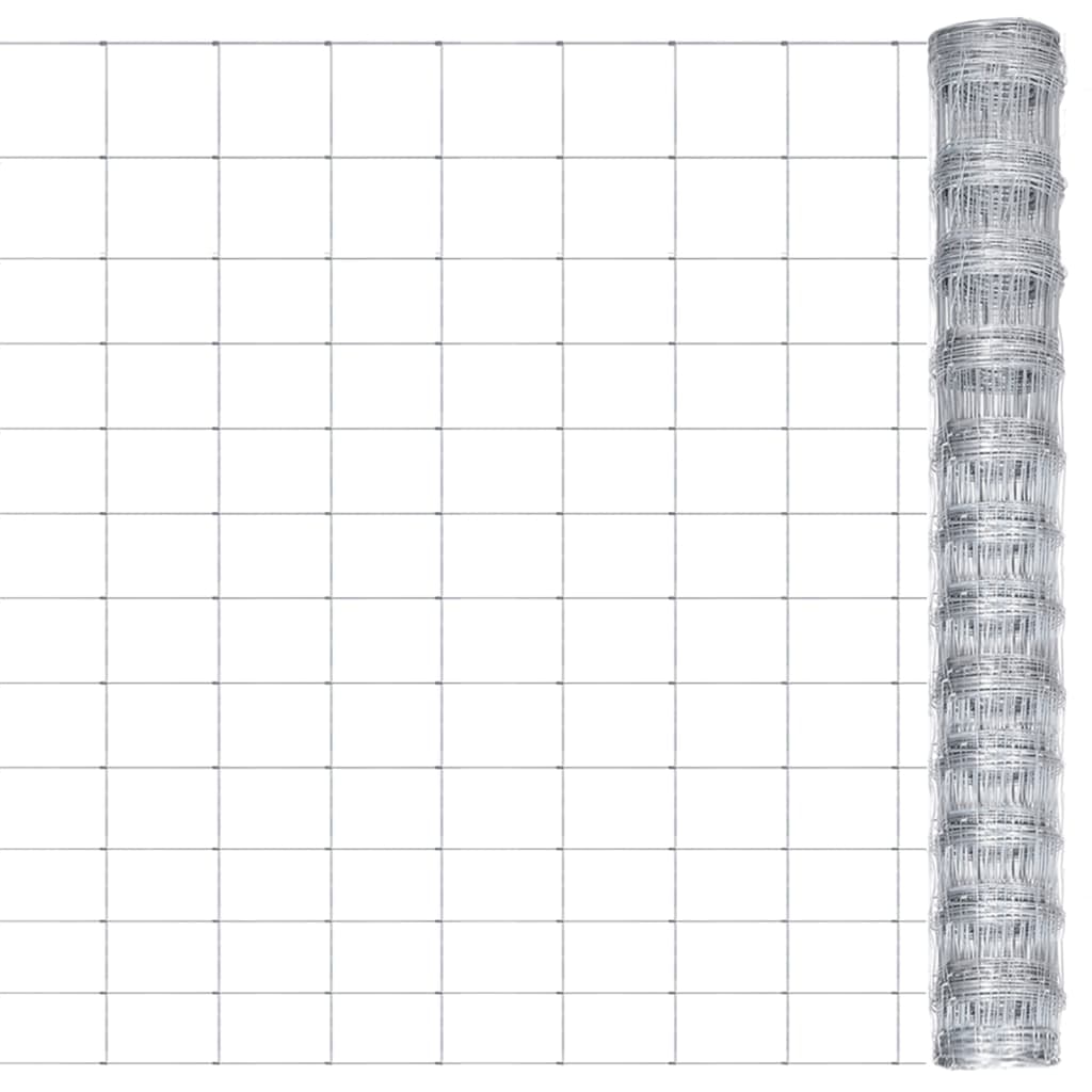 Recinzione da giardino zincata 50 x 1,25 m argento