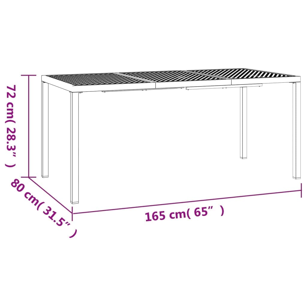 Tavolo da giardino antracite 165 cm