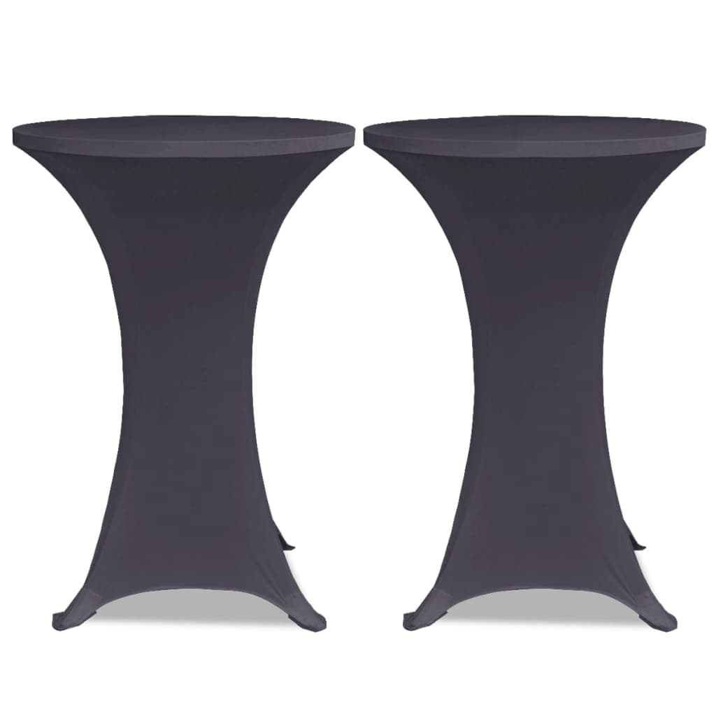 Stretch Table Cover Set of 2 80 cm Anthracite