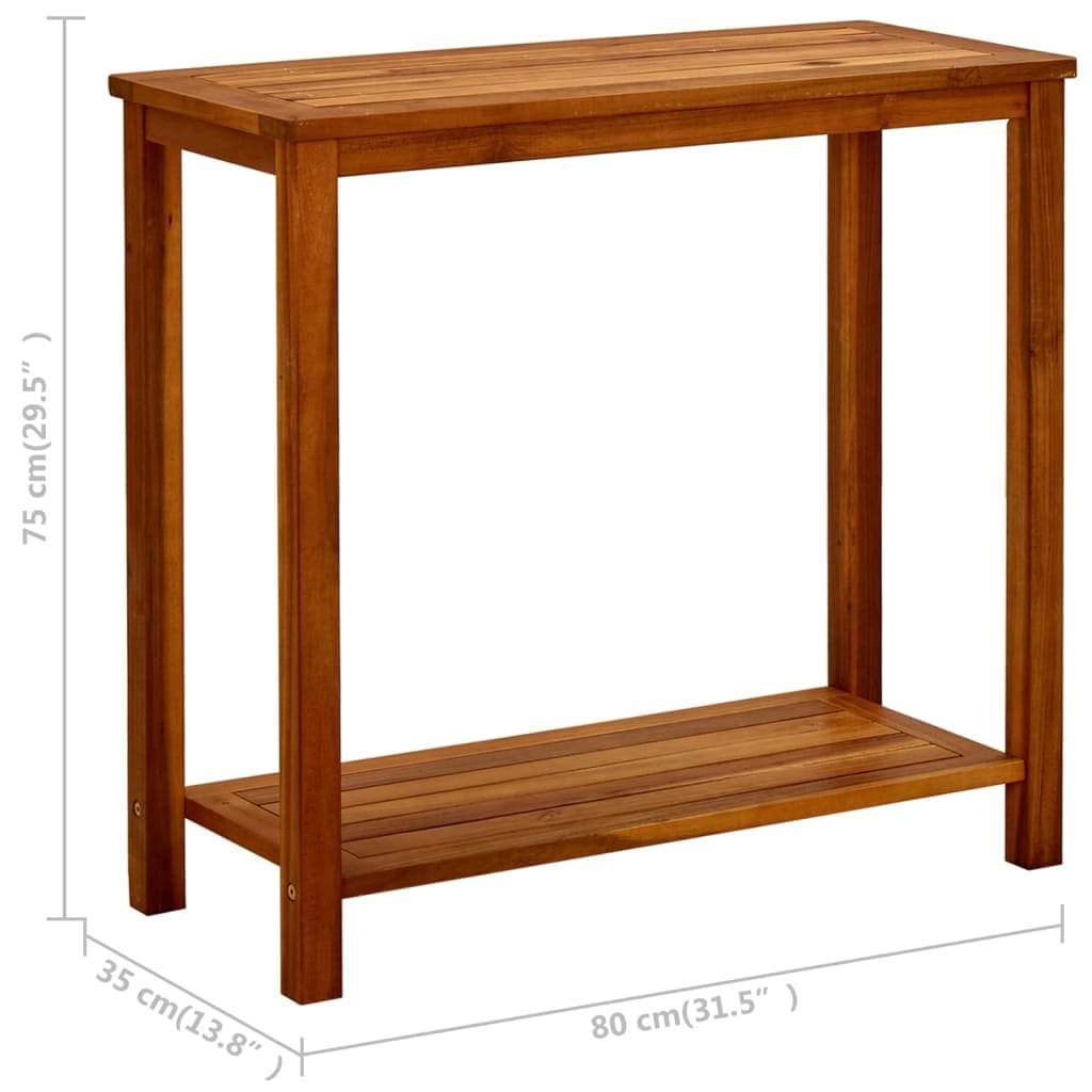 Tavolo console da giardino 80 cm in acacia massello