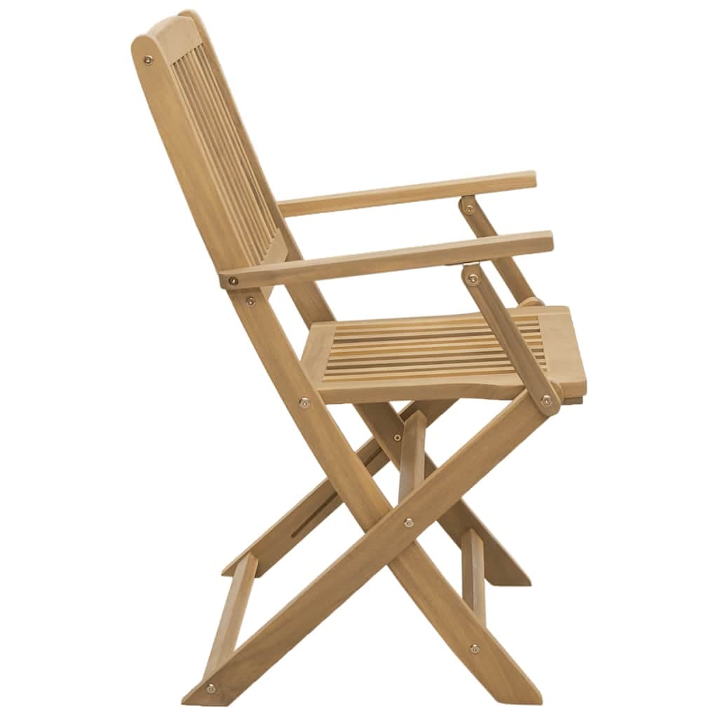 Sedie da giardino pieghevoli in legno massello di acacia, set da 4