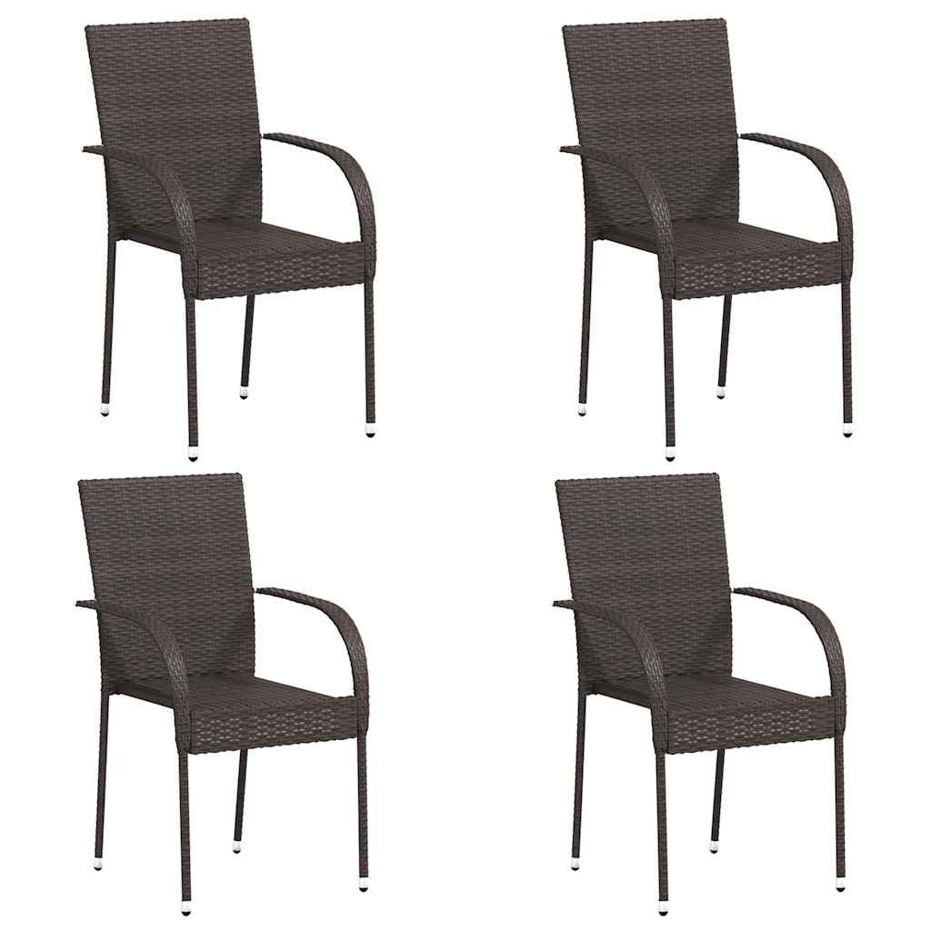 Stapelbare Gartenstühle 4er-Set Polyrattan