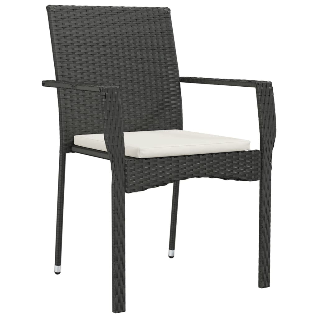 Set di 4 sedie da giardino in polirattan con cuscini