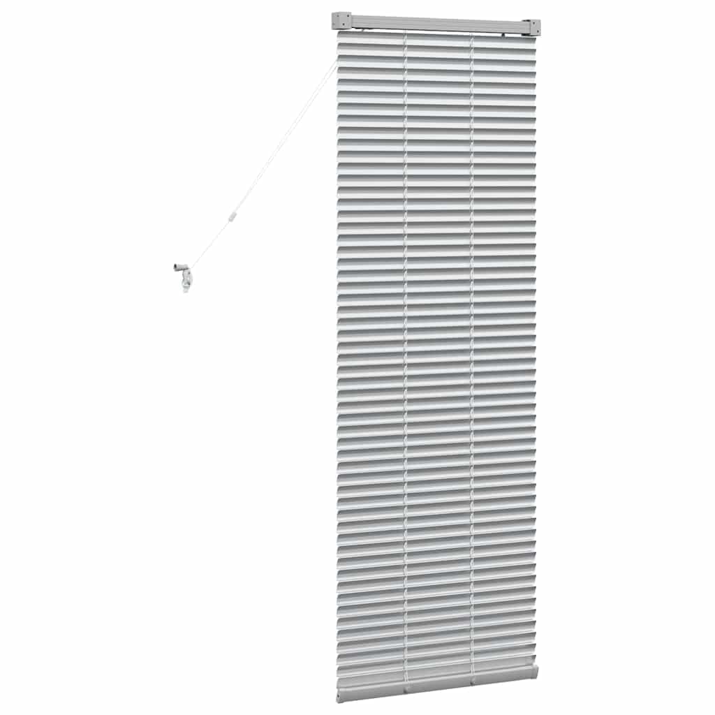 Fensterrollo mit Vorhang in Silber