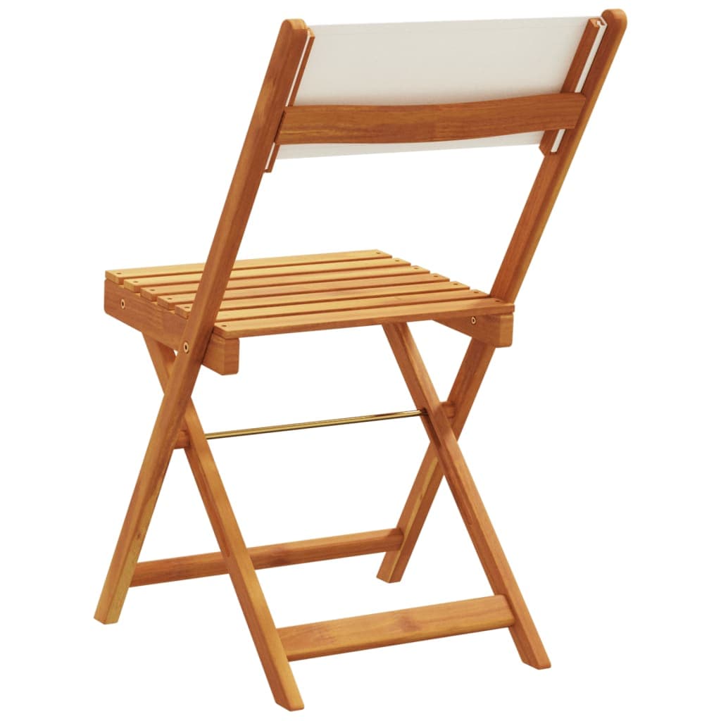 Sedie da bistrot set da 2 crema legno massello di acacia