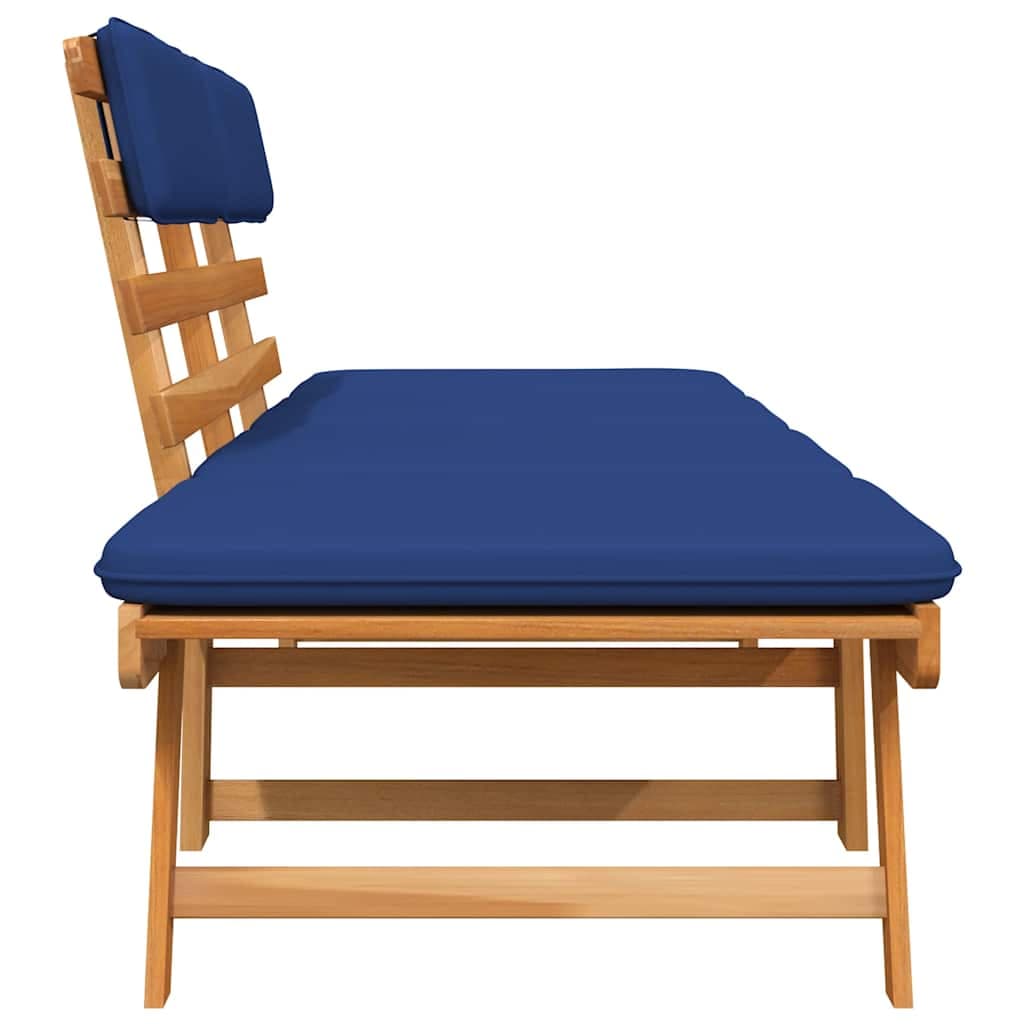 Panchina da giardino 2 in 1 in legno massiccio con cuscini, 190 cm