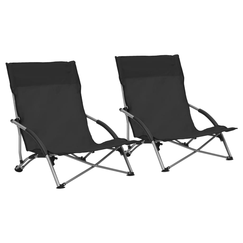 Sedie da spiaggia pieghevoli, set da 2