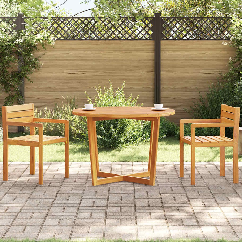 Runder Gartentisch aus massivem Akazienholz